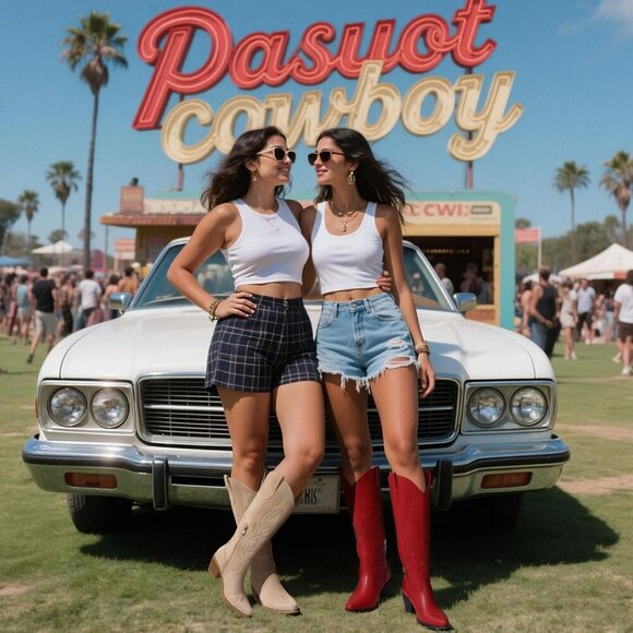 Western Cowboy Boots for Women Knee High Wide Calf Black Cowgirl Boots Pull On - Picture 3 of 5